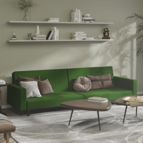 Dark green velvet 2-seater sofa bed by vidaXL, Sofas - Ref: Foro24-337652, Price: 216,99 €, Discount: %