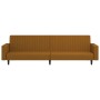 Brown velvet 2-seater sofa bed by vidaXL, Sofas - Ref: Foro24-337658, Price: 204,34 €, Discount: %