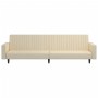 Cream velvet 2-seater sofa bed by vidaXL, Sofas - Ref: Foro24-337659, Price: 193,98 €, Discount: %