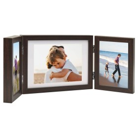 Dark brown triple collage photo frame 22x15cm+2x(10x15cm) by vidaXL, Photo frames - Ref: Foro24-332750, Price: 16,63 €, Disco...