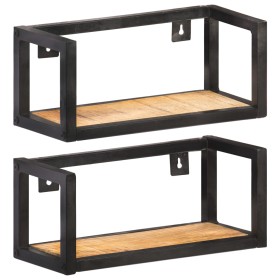 Wall shelves 2 units 40 cm rough mango wood by vidaXL, Shelves and shelves - Ref: Foro24-320667, Price: 50,34 €, Discount: %