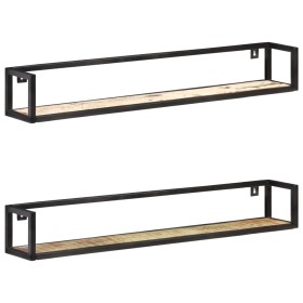 Wall shelves 2 units 120 cm solid recycled wood by vidaXL, Shelves and shelves - Ref: Foro24-320674, Price: 79,42 €, Discount: %