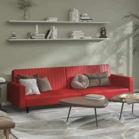 2 seater sofa bed red wine red synthetic leather by vidaXL, Sofas - Ref: Foro24-337671, Price: 203,03 €, Discount: %