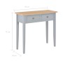 Mesa consola tocador de madera gris 79x30x74 cm de vidaXL, Mesas auxiliares - Ref: Foro24-280054, Precio: 118,42 €, Descuento: %