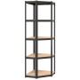 Corner shelving 5 levels wood and anthracite gray steel by vidaXL, Industrial shelving - Ref: Foro24-152862, Price: 76,33 €, ...