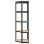 Corner shelving 5 levels wood and anthracite gray steel by vidaXL, Industrial shelving - Ref: Foro24-152862, Price: 76,33 €, ...