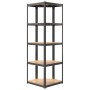 Corner shelving 5 levels wood and anthracite gray steel by vidaXL, Industrial shelving - Ref: Foro24-152862, Price: 76,33 €, ...