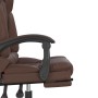 Silla de oficina reclinable masaje cuero sintético marrón de vidaXL, Sillas de oficina - Ref: Foro24-349688, Precio: 117,87 €...