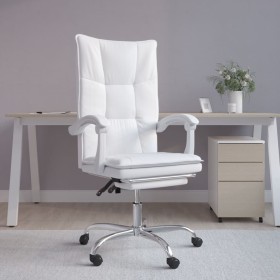 Silla de oficina reclinable cuero sintético blanco de vidaXL, Sillas de oficina - Ref: Foro24-349758, Precio: 126,66 €, Descu...