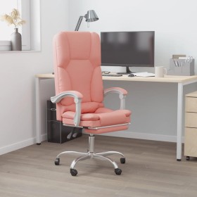 Pink synthetic leather massage reclining office chair by vidaXL, Office chairs - Ref: Foro24-349681, Price: 132,99 €, Discoun...