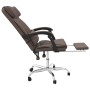 Silla de oficina reclinable masaje cuero sintético marrón de vidaXL, Sillas de oficina - Ref: Foro24-349744, Precio: 123,90 €...