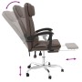 Silla de oficina reclinable masaje cuero sintético marrón de vidaXL, Sillas de oficina - Ref: Foro24-349744, Precio: 123,90 €...