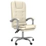 Silla de oficina reclinable masaje cuero sintético color crema de vidaXL, Sillas de oficina - Ref: Foro24-349670, Precio: 115...