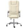 Silla de oficina reclinable masaje cuero sintético color crema de vidaXL, Sillas de oficina - Ref: Foro24-349670, Precio: 115...