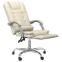 Silla de oficina reclinable masaje cuero sintético color crema de vidaXL, Sillas de oficina - Ref: Foro24-349670, Precio: 115...