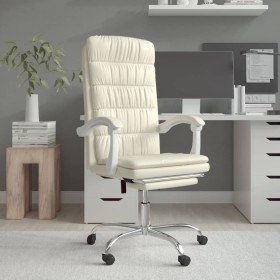 Silla de oficina reclinable cuero sintético crema de vidaXL, Sillas de oficina - Ref: Foro24-349656, Precio: 114,99 €, Descue...