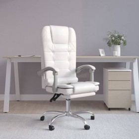 White synthetic leather massage reclining office chair by vidaXL, Office chairs - Ref: Foro24-349672, Price: 135,22 €, Discou...