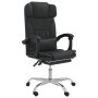 Reclining office chair with massage function, black synthetic leather by vidaXL, Office chairs - Ref: Foro24-349743, Price: 1...