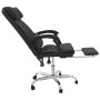 Reclining office chair with massage function, black synthetic leather by vidaXL, Office chairs - Ref: Foro24-349743, Price: 1...