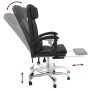 Reclining office chair with massage function, black synthetic leather by vidaXL, Office chairs - Ref: Foro24-349743, Price: 1...