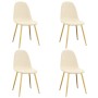 Dining chairs 4 units cream white velvet by vidaXL, dining chairs - Ref: Foro24-325688, Price: 232,93 €, Discount: %