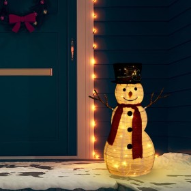 Weihnachtsdeko-Schneemann mit LED aus luxuriösem Stoff 60 cm von vidaXL, Weihnachtsbeleuchtung - Ref: Foro24-329759, Preis: 4...