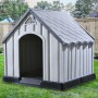 Graue Hundehütte 92x87x91 cm aus Kunststoff von vidaXL, Hundehütten - Ref: Foro24-337894, Preis: 147,45 €, Rabatt: %