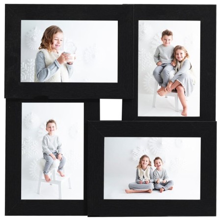 Collage photo frame for 4x photo (13x18 cm) black MDF by vidaXL, Photo frames - Ref: Foro24-332775, Price: 18,09 €, Discount: %