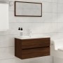 Set de muebles baño 2 pzas madera contrachapada marrón roble de vidaXL, Muebles de baño - Ref: Foro24-815740, Precio: 75,94 €...