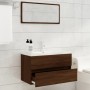 Set de muebles baño 2 pzas madera contrachapada marrón roble de vidaXL, Muebles de baño - Ref: Foro24-815740, Precio: 75,94 €...