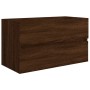 Set de muebles baño 2 pzas madera contrachapada marrón roble de vidaXL, Muebles de baño - Ref: Foro24-815740, Precio: 75,94 €...