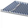 Automatic retractable blue and white awning 500x350 cm by vidaXL, Awnings - Ref: Foro24-3069026, Price: 564,59 €, Discount: %