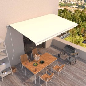 Cream automatic retractable awning 500x350 cm by vidaXL, Awnings - Ref: Foro24-3069027, Price: 575,99 €, Discount: %