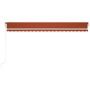 Retractable automatic awning in orange and brown, 500x350 cm. by vidaXL, Awnings - Ref: Foro24-3069030, Price: 605,27 €, Disc...