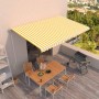 Toldo retráctil automático amarillo y blanco 500x350 cm de vidaXL, Toldos - Ref: Foro24-3069028, Precio: 576,99 €, Descuento: %