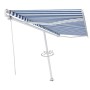 Toldo de pie automático azul y blanco 500x350 cm de vidaXL, Toldos - Ref: Foro24-3069666, Precio: 663,99 €, Descuento: %