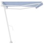 Toldo de pie automático azul y blanco 500x350 cm de vidaXL, Toldos - Ref: Foro24-3069666, Precio: 663,99 €, Descuento: %