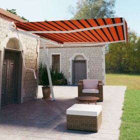 Toldo de pie automático naranja y marrón 500x350 cm de vidaXL, Toldos - Ref: Foro24-3069670, Precio: 690,99 €, Descuento: %