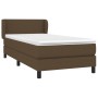 Cama box spring con colchón tela marrón oscuro 90x190 cm de vidaXL, Camas y somieres - Ref: Foro24-3126048, Precio: 312,23 €,...