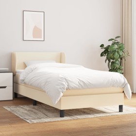 Cama box spring con colchón tela color crema 90x190 cm de vidaXL, Camas y somieres - Ref: Foro24-3126050, Precio: 320,52 €, D...