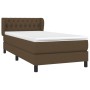 Cama box spring con colchón tela marrón oscuro 90x190 cm de vidaXL, Camas y somieres - Ref: Foro24-3126448, Precio: 321,55 €,...