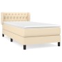 Cama box spring con colchón tela color crema 90x190 cm de vidaXL, Camas y somieres - Ref: Foro24-3126450, Precio: 330,71 €, D...