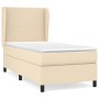 Cama box spring con colchón tela color crema 90x190 cm de vidaXL, Camas y somieres - Ref: Foro24-3127770, Precio: 380,97 €, D...