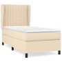 Box spring bed with cream fabric mattress 90x190 cm by vidaXL, Beds and slatted bases - Ref: Foro24-3128090, Price: 371,99 €,...