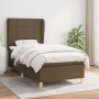 Cama box spring con colchón tela marrón oscuro 90x190 cm de vidaXL, Camas y somieres - Ref: Foro24-3128488, Precio: 381,39 €,...