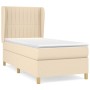 Cama box spring con colchón tela color crema 90x190 cm de vidaXL, Camas y somieres - Ref: Foro24-3128650, Precio: 373,42 €, D...