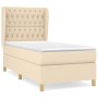 Cama box spring con colchón tela color crema 90x190 cm de vidaXL, Camas y somieres - Ref: Foro24-3128730, Precio: 389,92 €, D...