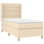 Cama box spring con colchón tela color crema 90x190 cm de vidaXL, Camas y somieres - Ref: Foro24-3128730, Precio: 389,92 €, D...