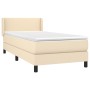 Box spring bed with cream fabric mattress 90x190 cm by vidaXL, Beds and slatted bases - Ref: Foro24-3129518, Price: 331,33 €,...