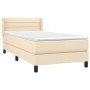 Cama box spring con colchón tela color crema 90x190 cm de vidaXL, Camas y somieres - Ref: Foro24-3129758, Precio: 324,81 €, D...